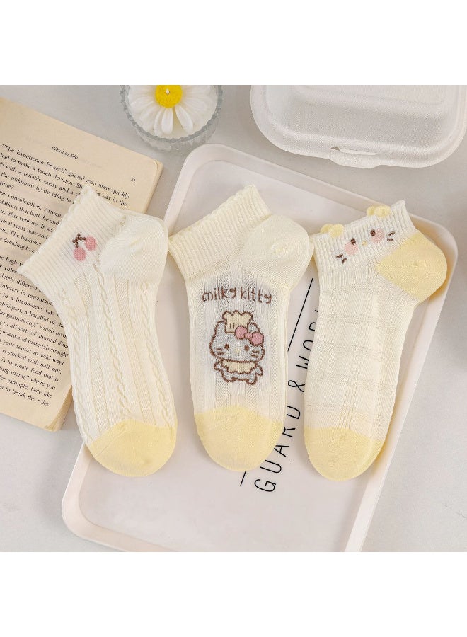 TRENDORA Women's Cotton Blend Ankle Socks, 5 Pairs with 1 Gift, Mixed Colours, Casual Comfort - Image 5